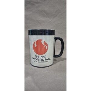 Vintage ThermoServ 1982 World’s Fair Plastic Coffee Tea Mug Cup Knoxville TN
